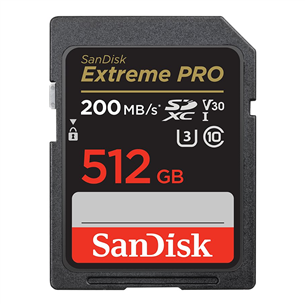 SanDisk Extreme Pro, UHS-I, SDXC, 512 GB - Atmiņas karte SDSDXXD-512G-GN4IN