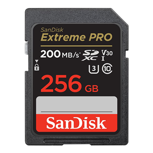 SanDisk Extreme Pro UHS-I, SDXC, 256 ГБ, черный - Карта памяти SDSDXXD-256G-GN4IN