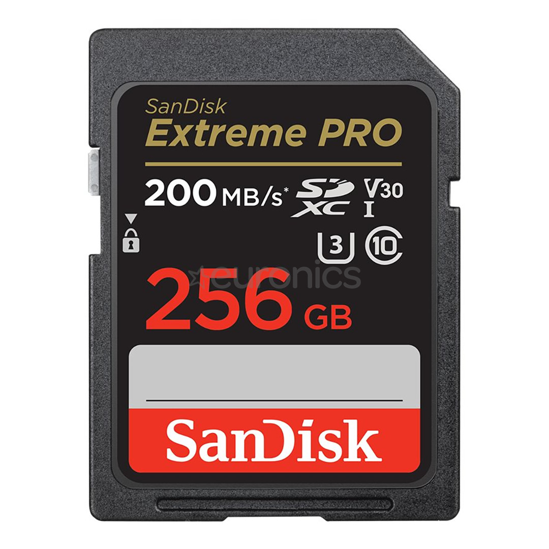 SanDisk Extreme Pro UHS-I, SDXC, 256 GB - Atmiņas karte