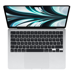 Apple MacBook Air 13 (2022), 13.6'', M2 8C/8C, 8 GB, 256 GB, RUS, sudraba - Portatīvais dators