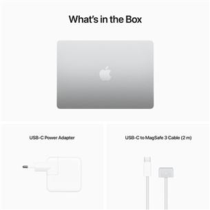 Apple MacBook Air 13 (2022), 13.6'', M2 8C/8C, 8 GB, 256 GB, RUS, sudraba - Portatīvais dators
