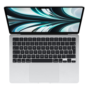 Apple MacBook Air 13 (2022), 13.6'', M2 8C/10C, 8 GB, 512 GB, RUS, sudraba - Portatīvais dators