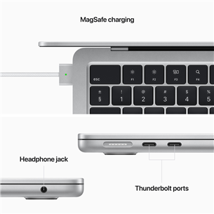 Apple MacBook Air 13 (2022), M2 8C/10C, 8 ГБ, 512 ГБ, ENG, серебристый - Ноутбук