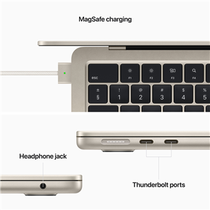 Apple MacBook Air 13 (2022), 13.6'', M2 8C/8C, 8 GB, 256 GB, ENG, zelta - Portatīvais dators