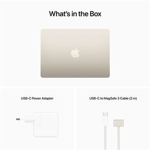 Apple MacBook Air 13 (2022), 13.6'', M2 8C/10C, 8 GB, 512 GB, RUS, zelta - Portatīvais dators
