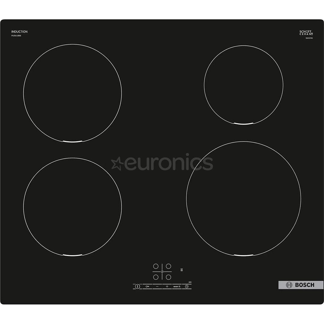 Bosch, platums 59.2 cm, bez rāmja, melna - Iebūvējama indukcijas plīts virsma
