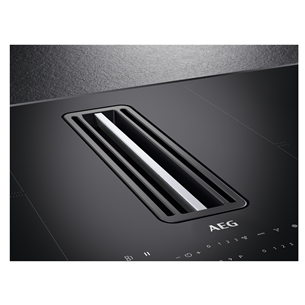 AEG, width 83 cm, frameless, black - Built-in Induction Hob with Cooker Hood