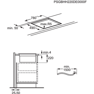 AEG 8000 ComboHob FlexiBridge, platums 83 cm, melna - Iebūvējama indukcijas plīts virsma ar tvaika nosūcēju