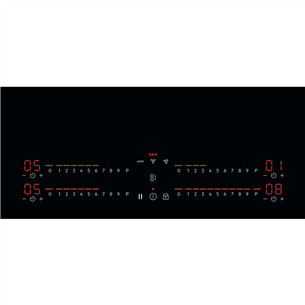 AEG 6000 Bridge, platums 80 cm, melna - Iebūvējama indukcijas plīts virsma ar tvaika nosūcēju