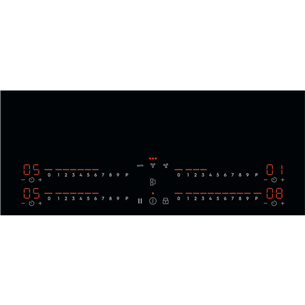 Electrolux 600 Bridge, platums 78 cm, melna - Iebūvējama indukcijas plīts virsma ar tvaika nosūcēju
