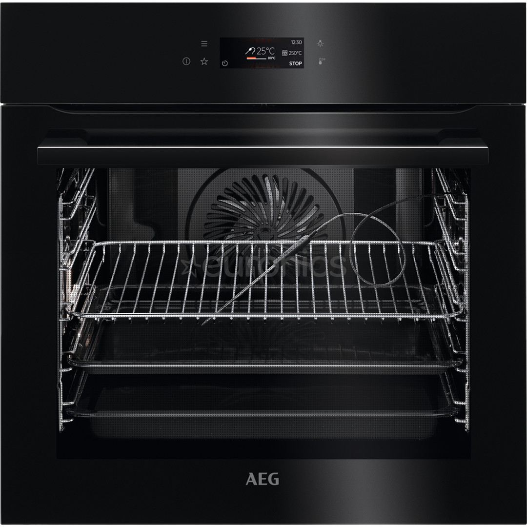 AEG AssistedCooking 8000, 71 L, pyrolytic cleaning, black - Built-in Oven
