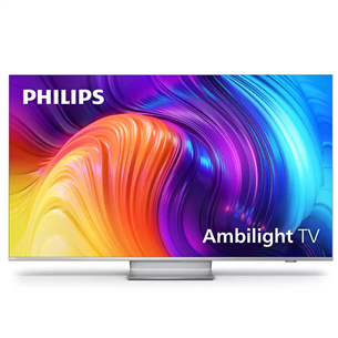 Philips The One PUS8857, 50", 4K UHD, LED LCD, центральная подставка, серебристый - Телевизор