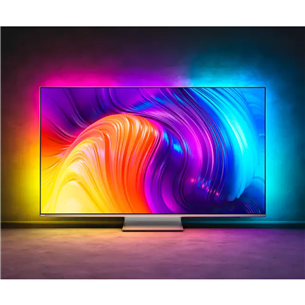 Philips The One PUS8857, 50", 4K UHD, LED LCD, центральная подставка, серебристый - Телевизор