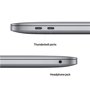 Apple MacBook Pro 13'' (2022), M2, 16 GB, 512 GB, ENG, tumši pelēka - Portatīvais dators