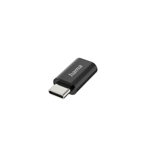 Hama USB OTG Adapter, USB-C Plug - MicroUSB Socket, melna - Adapteris 00200310