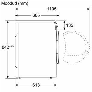 Bosch, 8 kg, dziļums 61.3 cm - Veļas žāvētājs