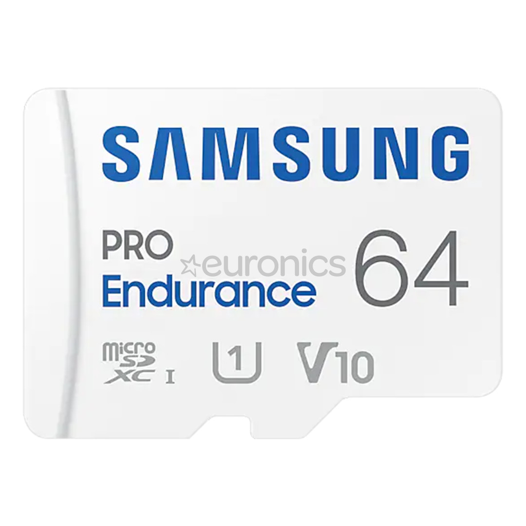 Samsung  Micro SDHC Endurance PRO + SD-адаптер, 64 ГБ,  белый - Карта памяти