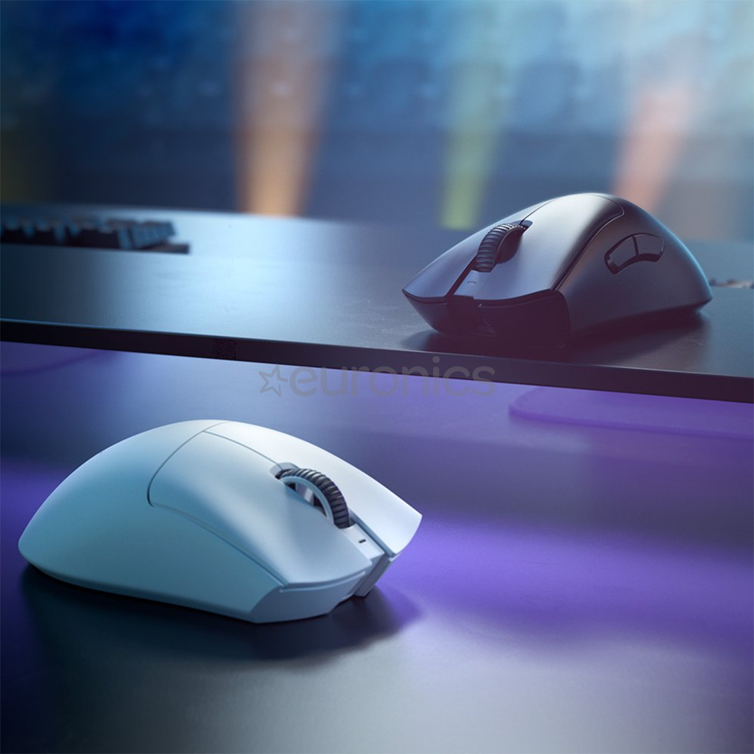 Razer DeathAdder V3 Pro, optiskā, balta - Bezvadu datorpele