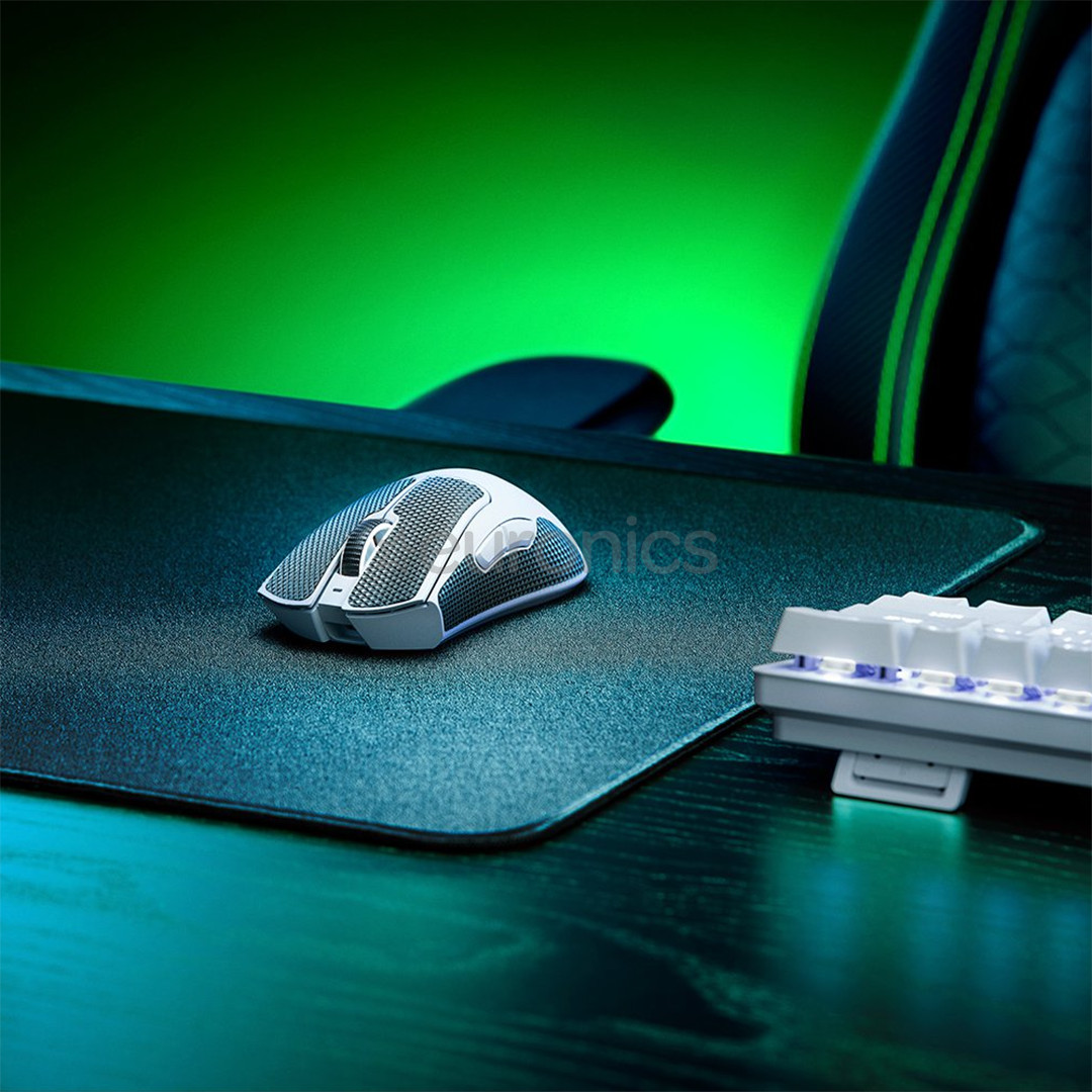 Razer DeathAdder V3 Pro, optiskā, balta - Bezvadu datorpele