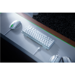 Razer Huntsman Mini Mercury Ed. Razer Red Switch, US, mehāniskā, balta - Klaviatūra