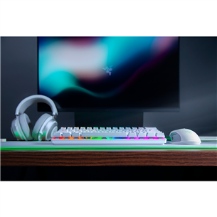 Razer Huntsman Mini Mercury Ed. Razer Red Switch, US, mehāniskā, balta - Klaviatūra