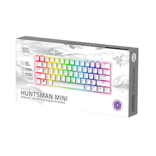 Razer Huntsman Mini Mercury Ed. Razer Red Switch, US, mehāniskā, balta - Klaviatūra