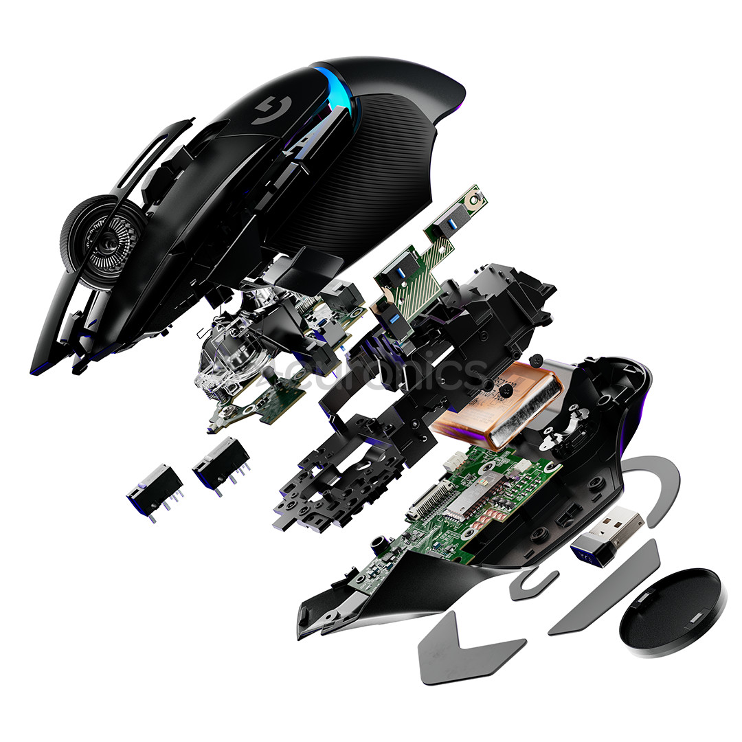 Logitech G502 X PLUS, melna - Bezvadu datorpele