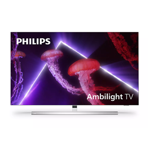 Philips OLED807, OLED, UHD 4K, 65", centra statīvs, sudraba - Televizors 65OLED807/12