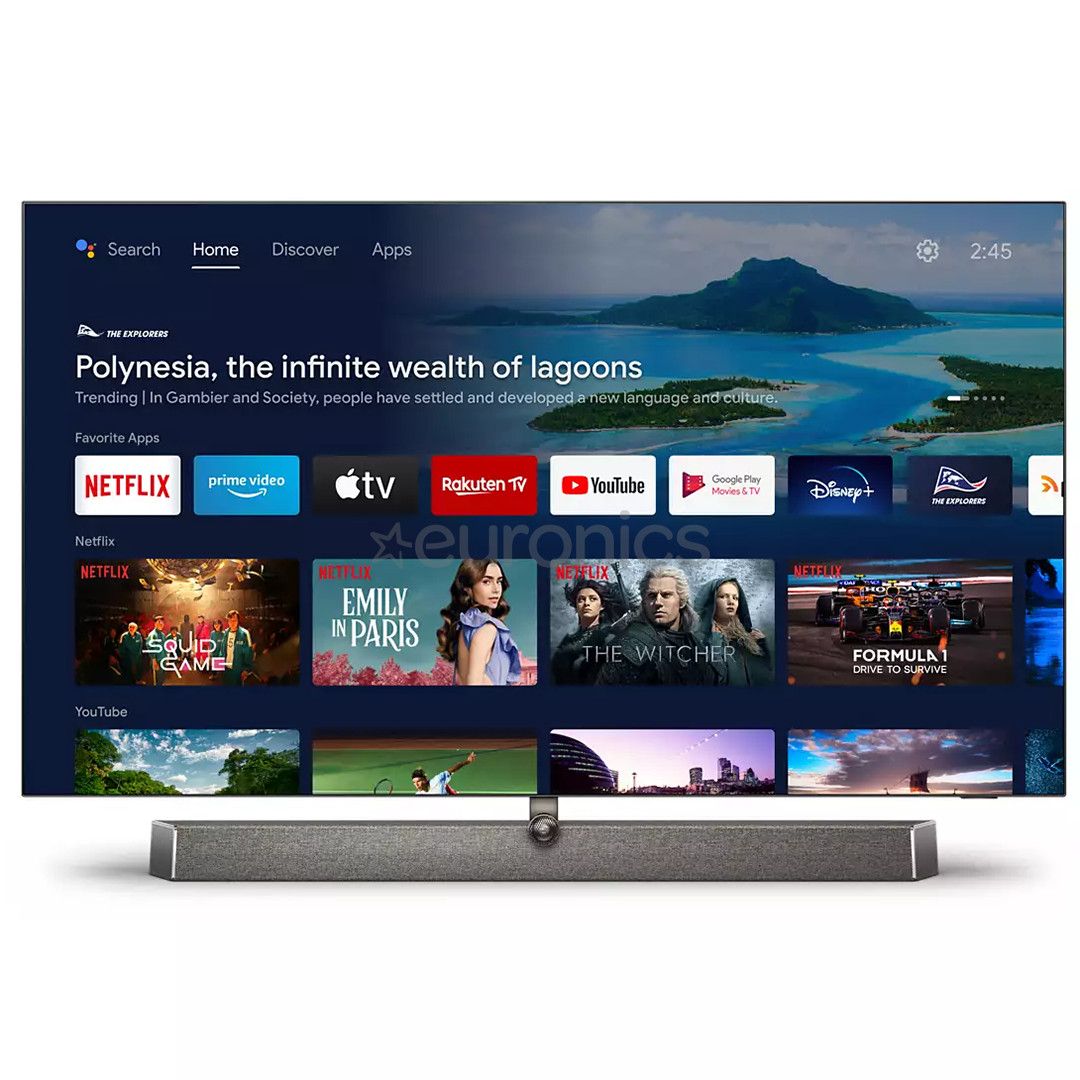 Philips OLED937, OLED, UHD 4K, 65", centra statīvs, pelēka - Televizors