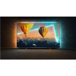 Philips PUS8057, 50'', 4K UHD, LED LCD, боковые ножки, серый - Телевизор