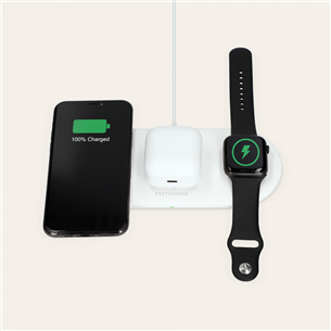Ksix 3in1 Wireless Charger, 10W, Qi Tech, Apple & Android, белый - Беспроводное зарядное устройство