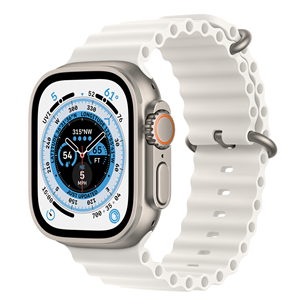 Apple Watch Ultra, Ocean Band, balta - Viedpulkstenis