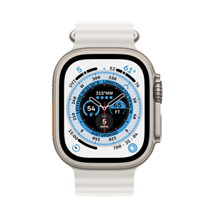 Apple Watch Ultra, Ocean Band, balta - Viedpulkstenis