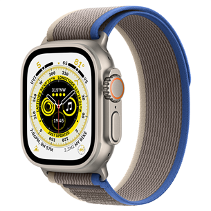 Apple Watch Ultra, Trail Loop, S/M, pelēka/zila - Viedpulkstenis MNHL3EL/A