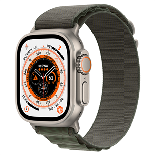 Apple Watch Ultra, Alpine Loop, Large, pelēka/zaļa - Viedpulkstenis MQFP3EL/A