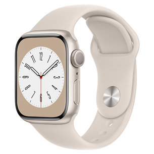 Apple Watch Series 8 GPS, Sport Band, 41 mm, bēša - Viedpulkstenis MNP63EL/A
