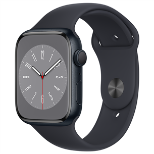 Apple Watch Series 8 GPS, Sport Band, 45 mm, tumši pelēka - Viedpulkstenis MNP13EL/A