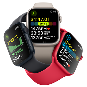 Apple Watch Series 8 GPS, Sport Band, 45 mm, tumši pelēka - Viedpulkstenis