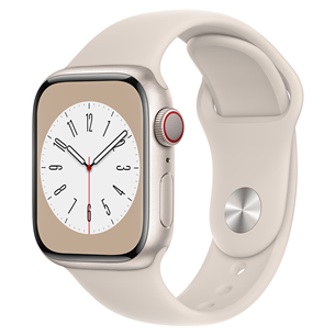Apple Watch Series 8 GPS + Cellular, Sport Band, 41 mm, bēša - Viedpulkstenis MNHY3EL/A