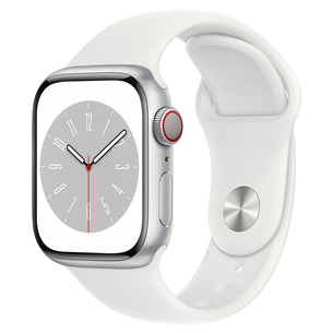 Apple Watch Series 8 GPS + Cellular, Sport Band, 41 мм, серебристый - Смарт-часы