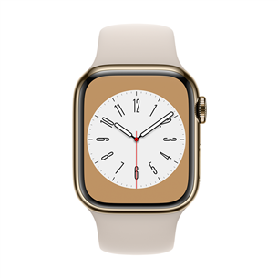Apple Watch Series 8 GPS + Cellular, Sport Band, 41 mm, zelta/bēša - Viedpulkstenis
