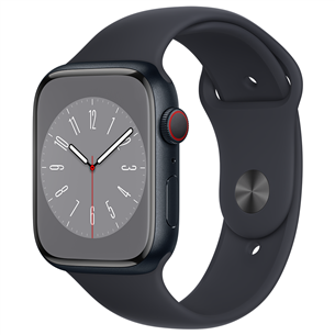 Apple Watch Series 8 GPS + Cellular, Sport Band, 45mm, midnight - Smartwatch MNK43EL/A