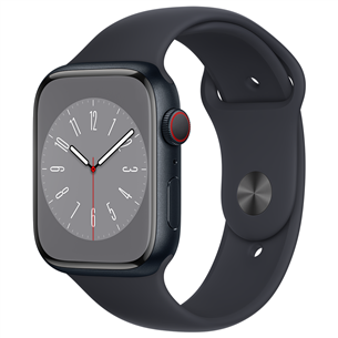 Apple Watch Series 8 GPS + Cellular, Sport Band, 45 mm, tumši pelēka - Viedpulkstenis MNK43EL/A