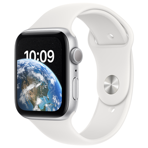 Apple Watch SE 2, GPS, Sport Band, 44 mm, sudraba/balta - Viedpulkstenis MNK23EL/A