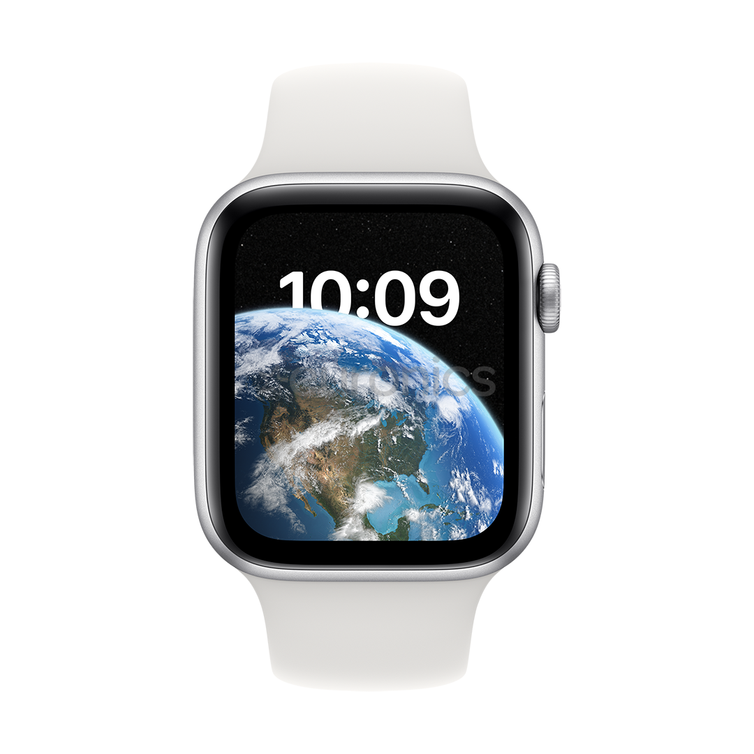 Apple Watch SE 2, GPS, Sport Band, 44 mm, sudraba/balta - Viedpulkstenis