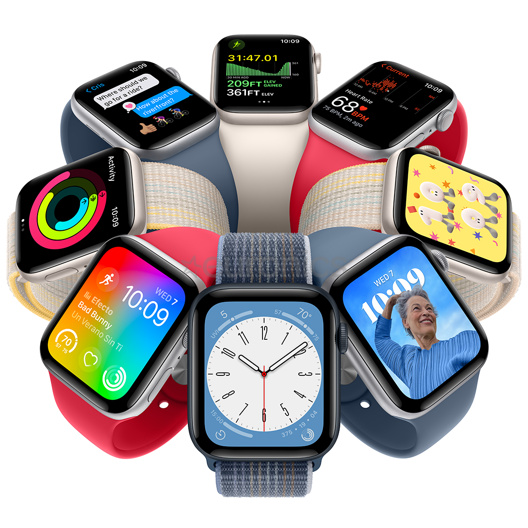 Apple Watch SE 2, GPS, Sport Band, 44 mm, sudraba/balta - Viedpulkstenis
