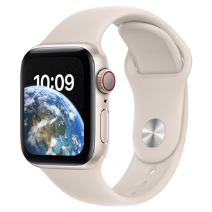 Apple Watch SE 2, GPS + Cellular, Sport Band, 40 mm, bēša - Viedpulkstenis MNPH3EL/A
