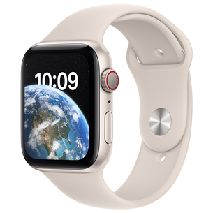 Apple Watch SE 2, GPS + Cellular, Sport Band, 44 mm, bēša - Viedpulkstenis MNPT3EL/A
