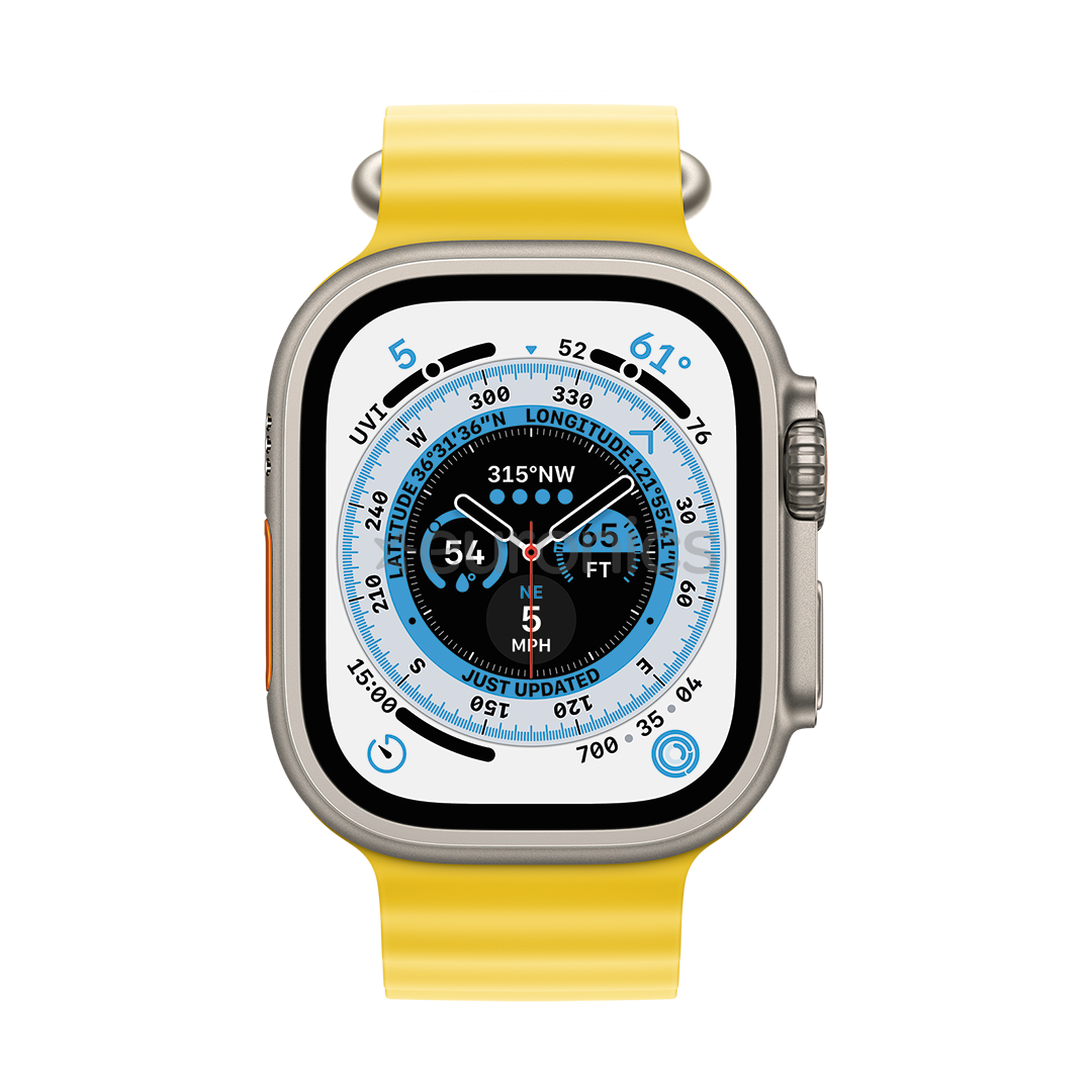 Apple Watch 49mm, Ocean Band, pagarinājums, dzeltena - Siksniņa pulkstenim