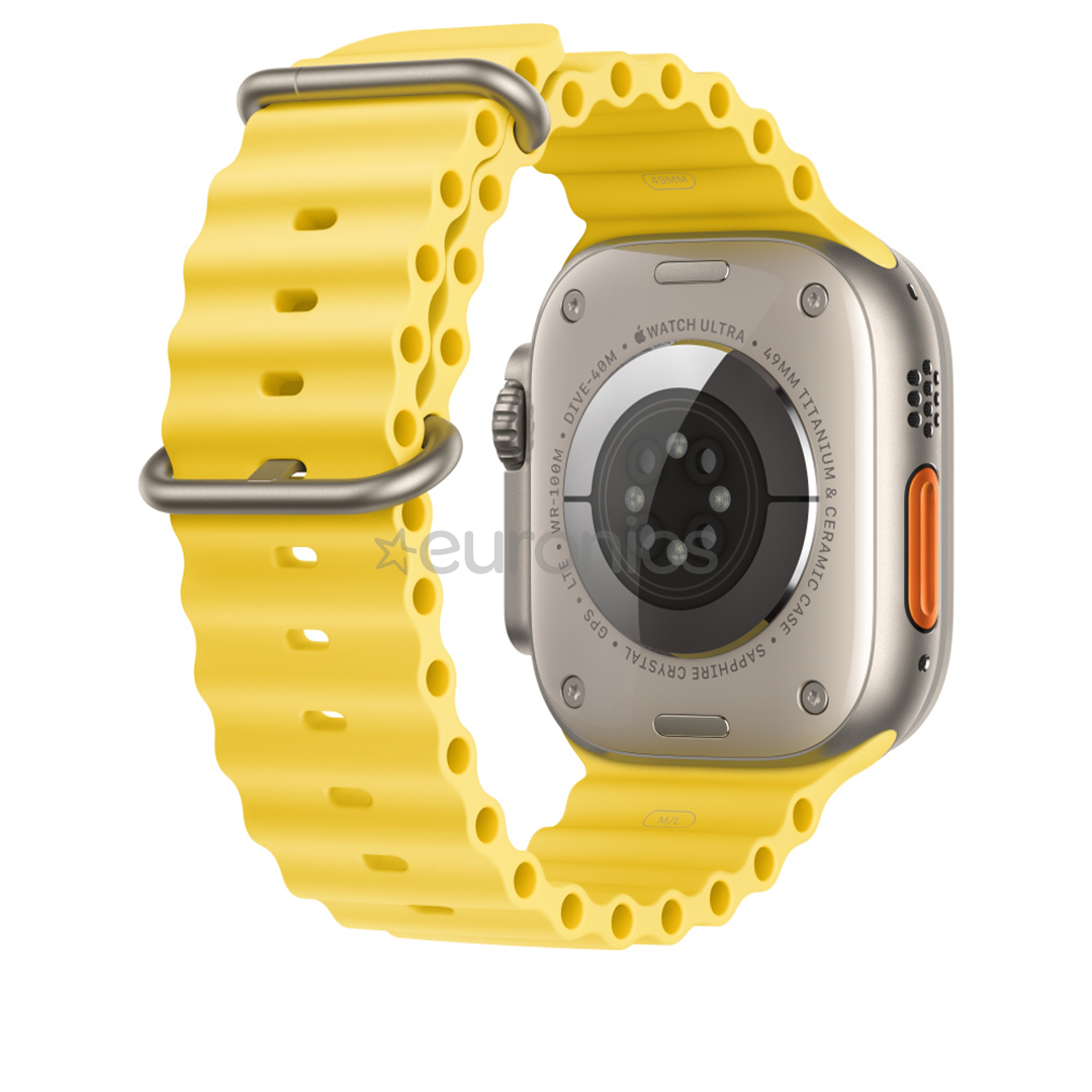 Apple Watch 49mm, Ocean Band, pagarinājums, dzeltena - Siksniņa pulkstenim